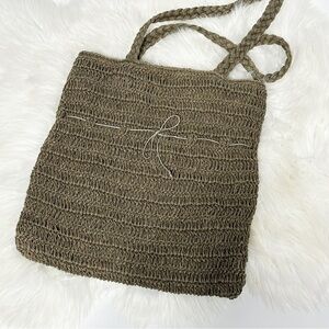 Brown Woven Tote Bag